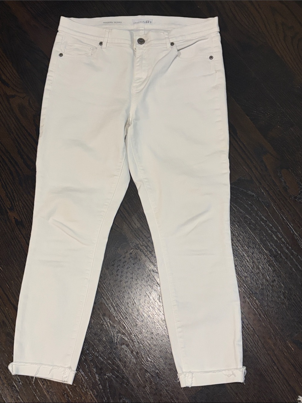 LOFT White Cropped Slim Jeans